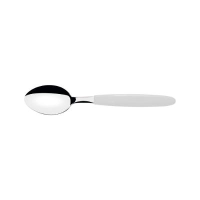 Jogo de Talheres Ipanema 5 Garfos e 5 Colheres Sobremesa em Aço Inox e Polipropileno Branco