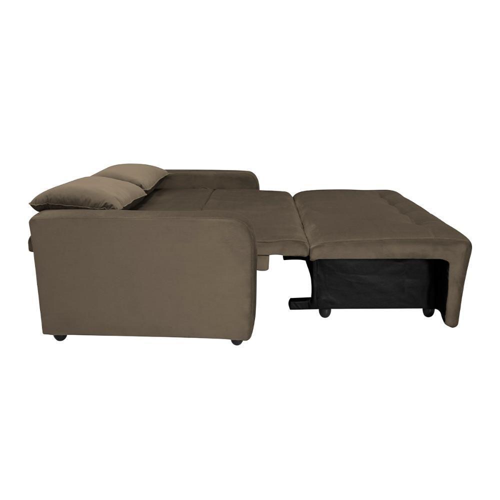 Sofá Cama Para Sala De Estar Amora New Suede - Castor Castor - 3
