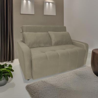 Sofá Cama Para Sala De Estar Amora New Suede - Bege Bege
