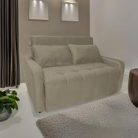 Sofá Cama Para Sala De Estar Amora New Suede - Bege Bege - 1