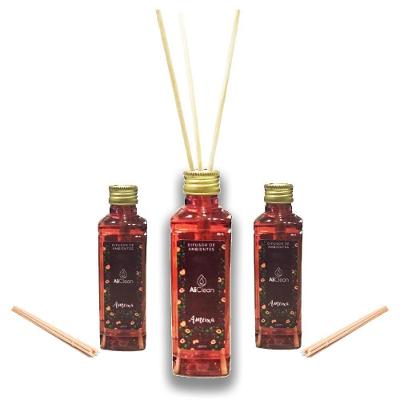 3 Difusores Aromatizador De Ambientes Com Varetas Ameixa