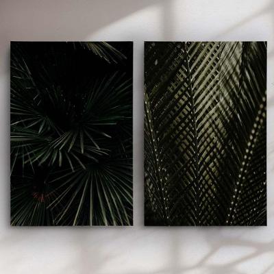 Quadro Decorativo Botânico Kit 2 Retangular em Tela sem Moldura Verde