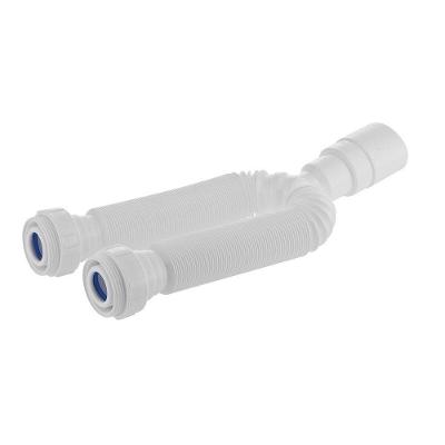 Sifão Sanfonado Duplo Branco Polipropileno Liege Evita Vazamentos Bivolt Liege Cosmetics