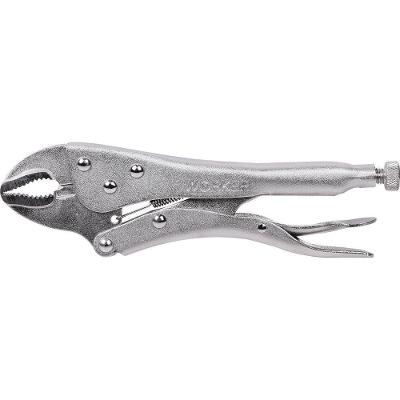 Alicate de Pressão 10'' Mordente Reto Acabamento Niquelado Prata Worker 25.4CM