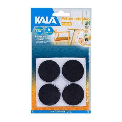 Adesivo Protetor Feltro Redondo 38mm Antirrisco para Móveis Preto Kala