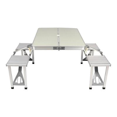 Mesa Dobrável com Banquetas Deluxe Estrutura Alumínio 4 Banquetas Aluminizado Kala