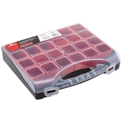 Organizador Plástico 16 Compartimentos Worker com Praticidade para Ferramentas Preto 30CM