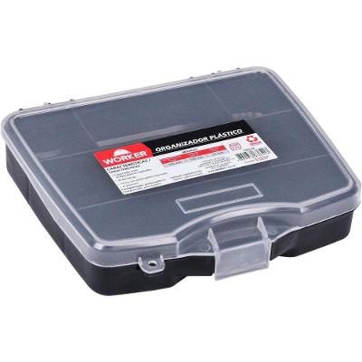 Organizador Worker 8 Divisórias Polipropileno Injetado Multiuso para Ferramentas Preto 14CM