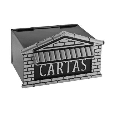 Caixa de Correio Tijolo Embutir Parede Ferro Fundido Cinza Kala 20CM 15X20X15CM