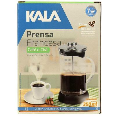 Prensa Francesa Cafeteira 350ml Vidro e Aço Inoxidável Sabor Intenso para Cozinha Inox Kala