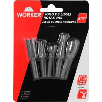 Limas Rotativas Jogo com 5 Peças 1-4'' Aço Alta Resistência Worker