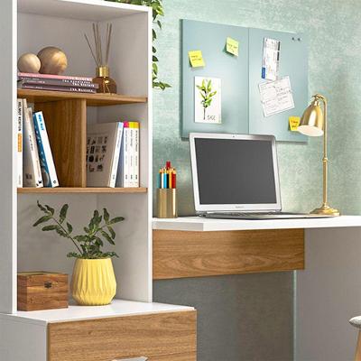Escrivaninha Armário Cristal 2 Gavetas MDP 138CM Branco Peternella Móveis