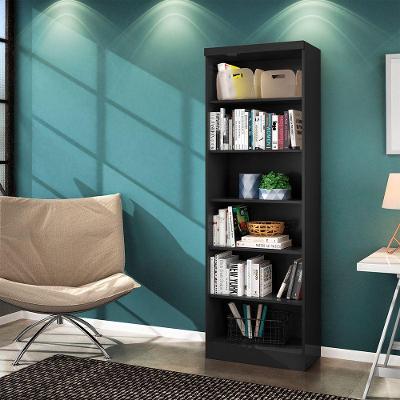 Livreiro Multiuso sem Porta 6 Prateleiras MDP 61,5CM Preto Qmovi