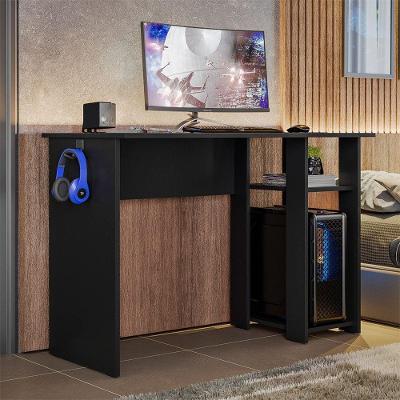 Mesa Escrivaninha Gamer Retangular Slim Moderno sem Gavetas 108CM Preto Peternella Móveis