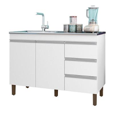 Balcão de Cozinha Karen 2 Portas 3 Gavetas MDP 119CM Peternella Móveis