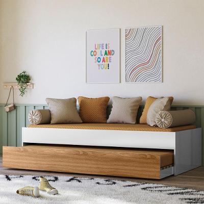 Bicama Solteiro Ônix Flex MDF-MDP Branco com Cama Auxiliar Peternella Móveis
