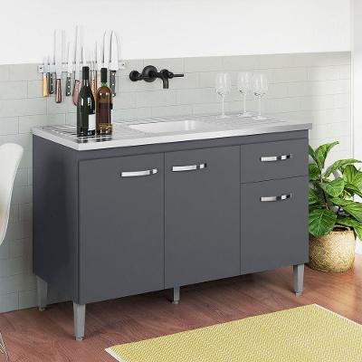 Balcão de Cozinha Gabriela 2 Portas 2 Gavetas MDP 120CM AJL Móveis