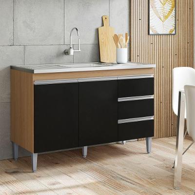 Balcão Andréia Cozinha MDP 120CM Amêndoa AJL Móveis