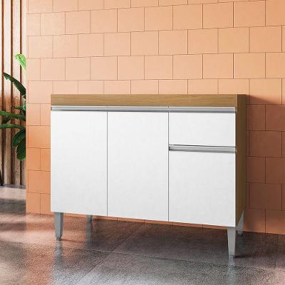 Balcão de Cozinha Tatiane 3 Portas 1 Gaveta MDP 100CM Amêndoa AJL Móveis