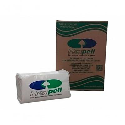Papel Toalha Descartável Eco Interfolha 100% Fibras Naturais Alta Absorção Higiênico Branco Flexpell