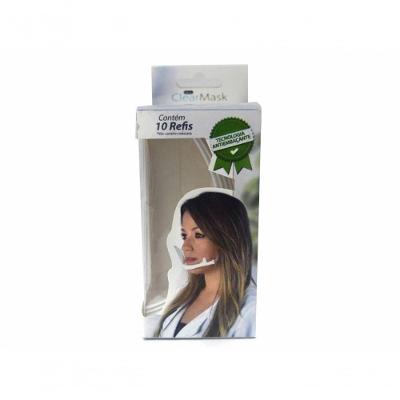 Refil para Máscara Protetora Estek Clearmask com Proteção Facial Plástico Transparente 10UN