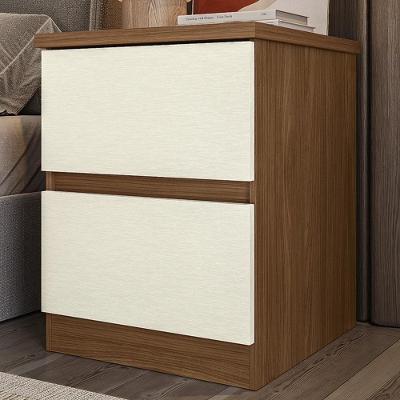 Mesa de Cabeceira Zari S01 2 Gavetas MDP Moderno Marrom Mpozenato