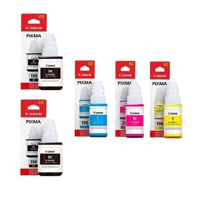 Kit Tinta para Impressora GI-190 com 2 Pretos e Cores Ciano Magenta Amarelo 70ML Canon