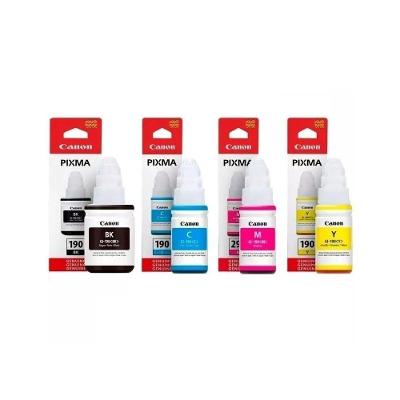 Kit de Tintas GI-190 4 Cores Preto Ciano Magenta Amarelo Canon 135ML 70ML