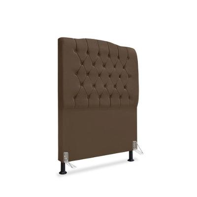 Cabeceira Dunas Solteiro MDF Estofada Suede Marrom Mallu Estofados 90CM
