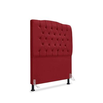 Cabeceira de Cama Box Solteiro Dunas Estofada em Suede Vermelho Mallu Estofados