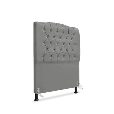 Cabeceira Estofada Dunas Solteiro no Box MDF Suede Cinza Grafite 90CM Mallu Estofados
