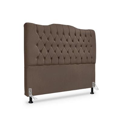 Cabeceira de Cama Box Casal Dunas Estofada Madeira de Eucalipto Fixação no Box Marrom Mallu