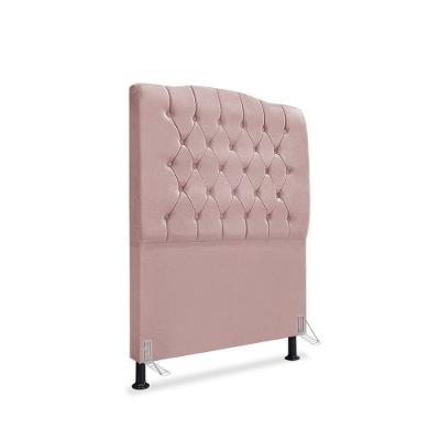 Cabeceira Dunas Rose Solteiro MDF Estofada Suede Rosa Mallu Estofados 90CM