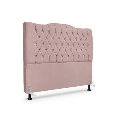 Cabeceira de Cama Box Dunas Rose King com Estrutura em Madeira Maciça Mallu Estofados
