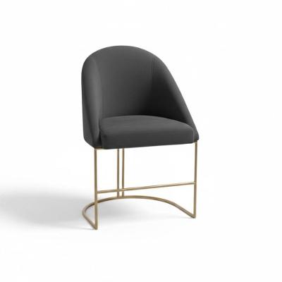 Poltrona Lua Premium Decorativa em Veludo Confortável Grafite Mallu Estofados