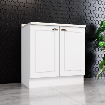 Balcão para Cozinha Amy 2 Portas sem Gavetas MDF 80CM Branco Casa 812
