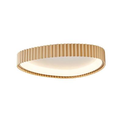 Plafon Nordecor Rivy 90016 LED Dimerizável com Controle Remoto Dourado Fosco Nordecor Iluminação