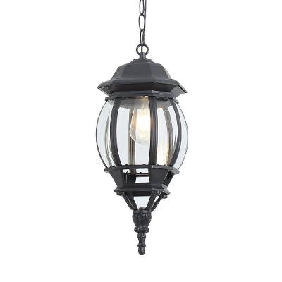 Lustre Pendente Colonial Mareno 80054 com IP65 e Soquete E27 Preto Nordecor Iluminação