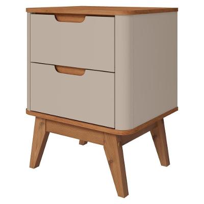 Mesa de Cabeceira Vicenza 2 Gavetas MDP Moderno Off White 50CM