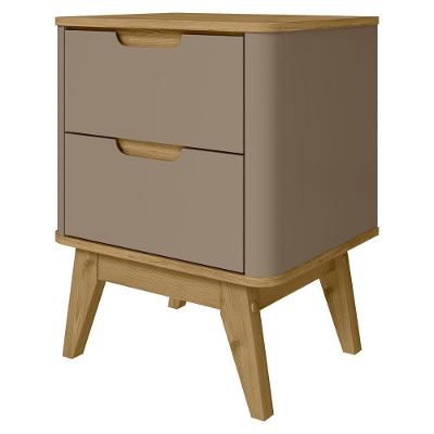 Mesa de Cabeceira Vicenza 2 Gavetas MDP Moderno Fendi Casa D Móveis