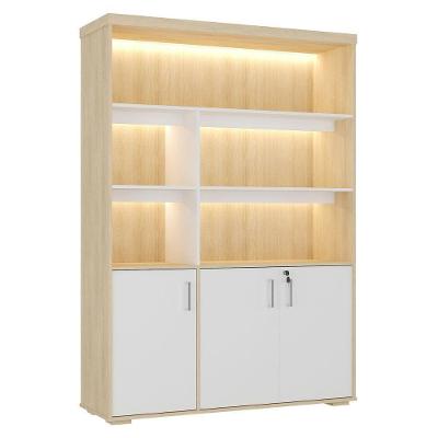 Estante Executivo Moderno 4 Prateleiras 3 Portas MDP MDF Branco Artany