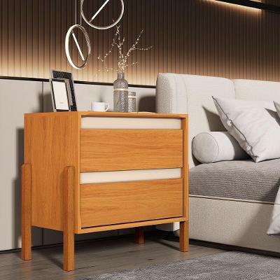 Mesa de Cabeceira Verona 2 Gavetas MDF Moderno Off White Infantile Móveis