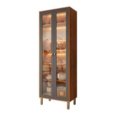 Cristaleira Reflecta com LED 2 Portas 5 Prateleiras MDF 70CM Branca Loja Doce Lar