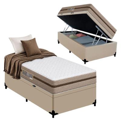 Cama Box com Baú Solteiro Bioclassic Molas Ensacadas Tecido Branco Royal Sleep 88CM