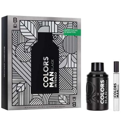 Perfume Black Intenso Benetton Eau de Parfum Masculino Amadeirado 100ML + TS 10ML