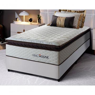 Cama Box com Colchão Solteiro San Diego Espuma Courino Branco King House 96CM
