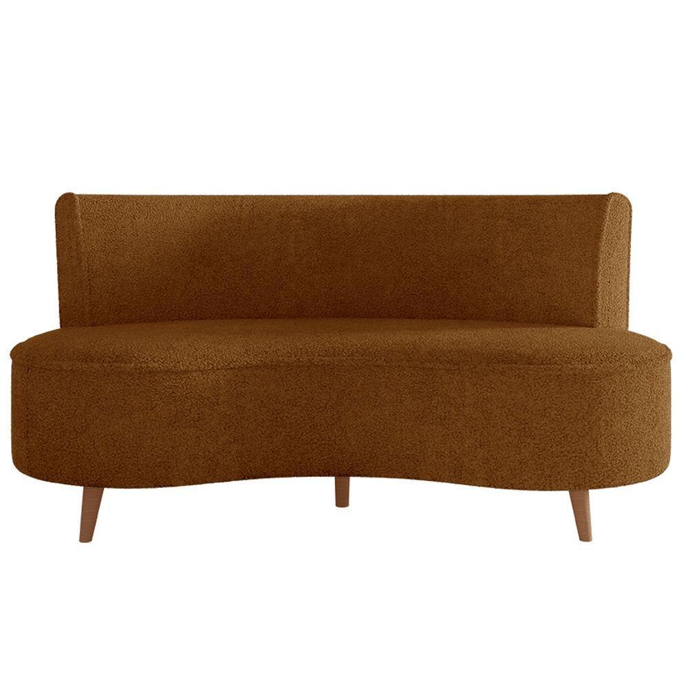 Sofá Living 2 Lugares 135cm Aang Pés Palito Bouclê Terra Cota G33 - Gran Belo - 3