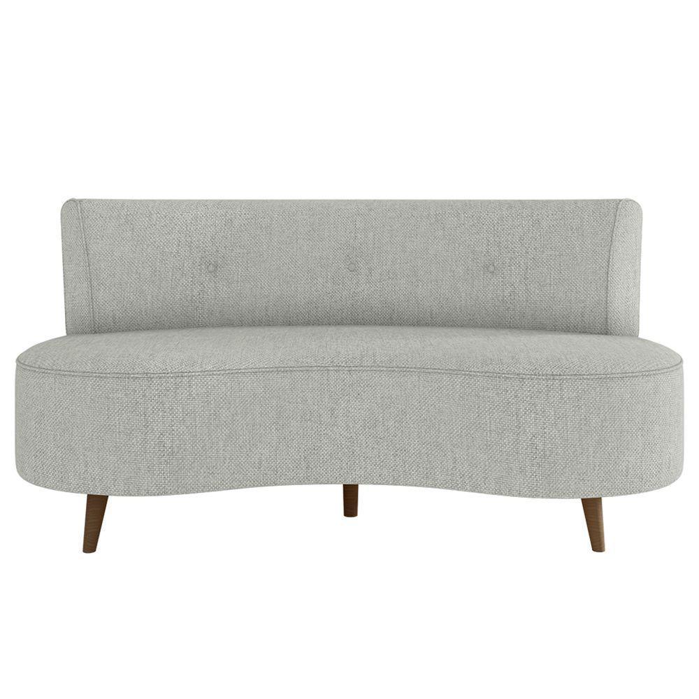 Sofá Living 2 Lugares 135cm Aang Pés Palito Linho Cinza G33 - Gran Belo - 7