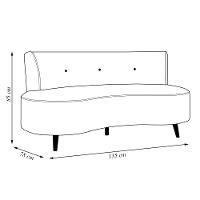 Sofá Living 2 Lugares 135cm Aang Pés Palito Linho Cinza G33 - Gran Belo - 6