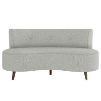 Sofá Living 2 Lugares 135cm Aang Pés Palito Linho Cinza G33 - Gran Belo - 7